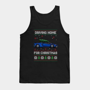 Funny Ugly Sweater - Driving Home For Christmas - Aventador Car Tank Top